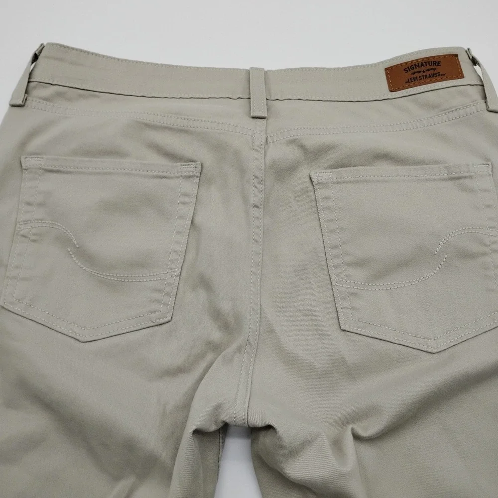 Signature Levi Strauss Modern Straight Khaki Tan Pants Mens 31x32 Stretch Chino